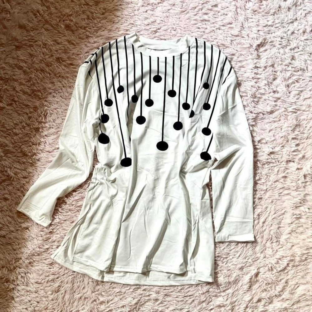 Monochrome Abstract PopArt Geometric Womens XL Retro‎ Disco Artistic Eclectic